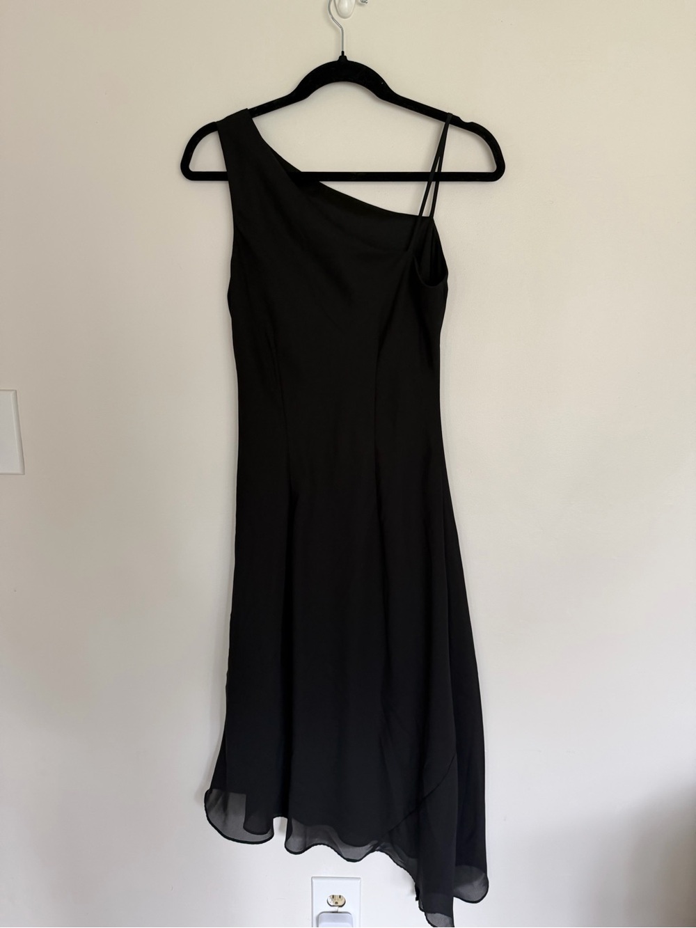 Vintage Rabbit Rabbit Rabbit Designs Black One Shoulder Midi Dress Size 8 - Picture 4 of 4